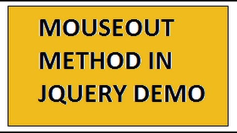 TAMIL MOUSEOUT EVENT METHOD IN JQUERY DEMO