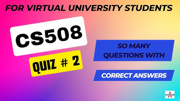 CS508 QUIZ 2 SOLUTION LECTURE # 23 - 35(Post Midterm) | CS508 QUIZ # 2 | CS508 QUIZ NO. 2