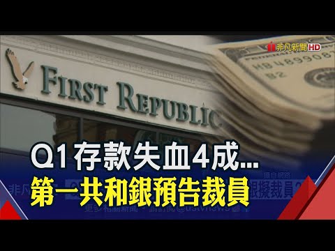 首季720億美元存款大出逃!第一共和銀盤後慘摔逾20% 砍開支!不只高層減薪 還要裁員20~25%｜非凡財經新聞｜20230425