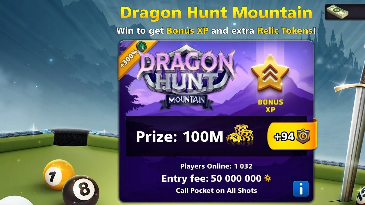 DRAGON HUNT EVENT😱 8 BALL POOL