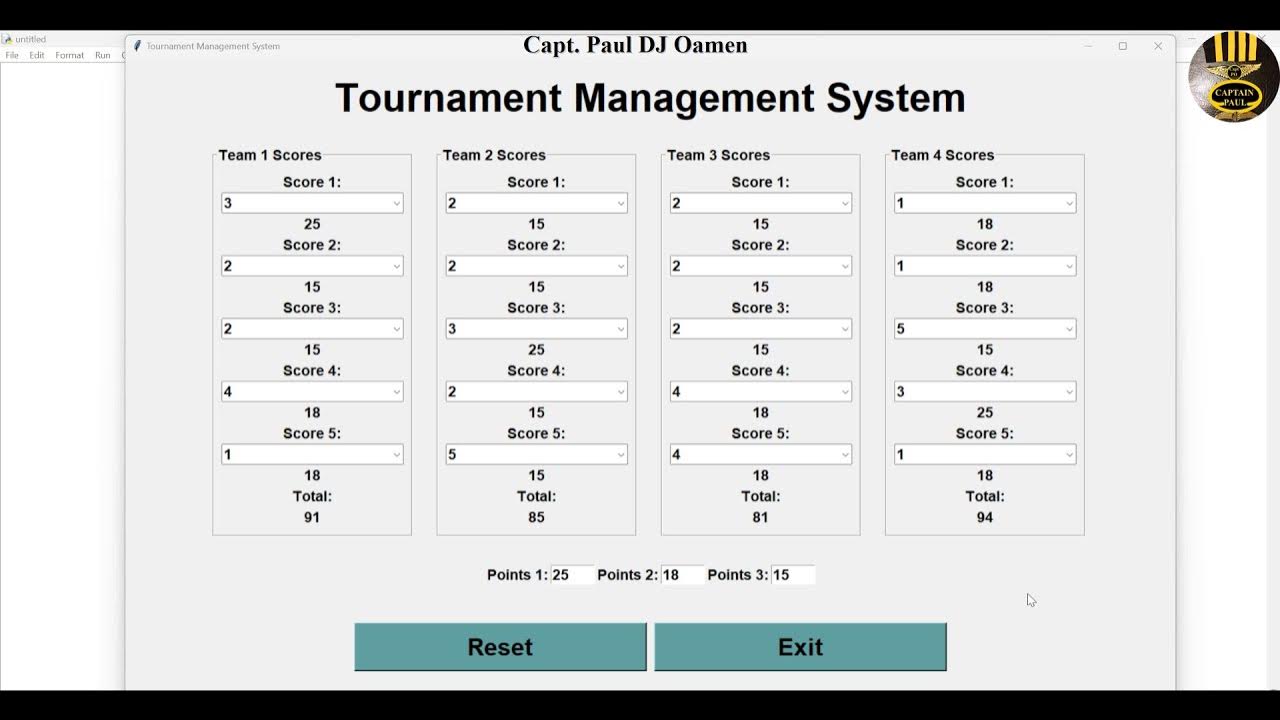 How to Create a Tournament Scoring System in Python - Part 1 of 2 - YouTube