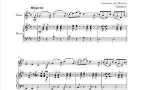 Schumann The Merry Peasant (Traditional children) sheet music for Violin & piano accompaniment