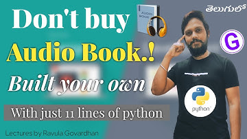 Audiobook! (Text-to-Speech) | Build your own in Python in Telugu