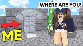 Going CAMOUFLAGE to CHEAT in Hide & Seek.. (Roblox Bedwars)