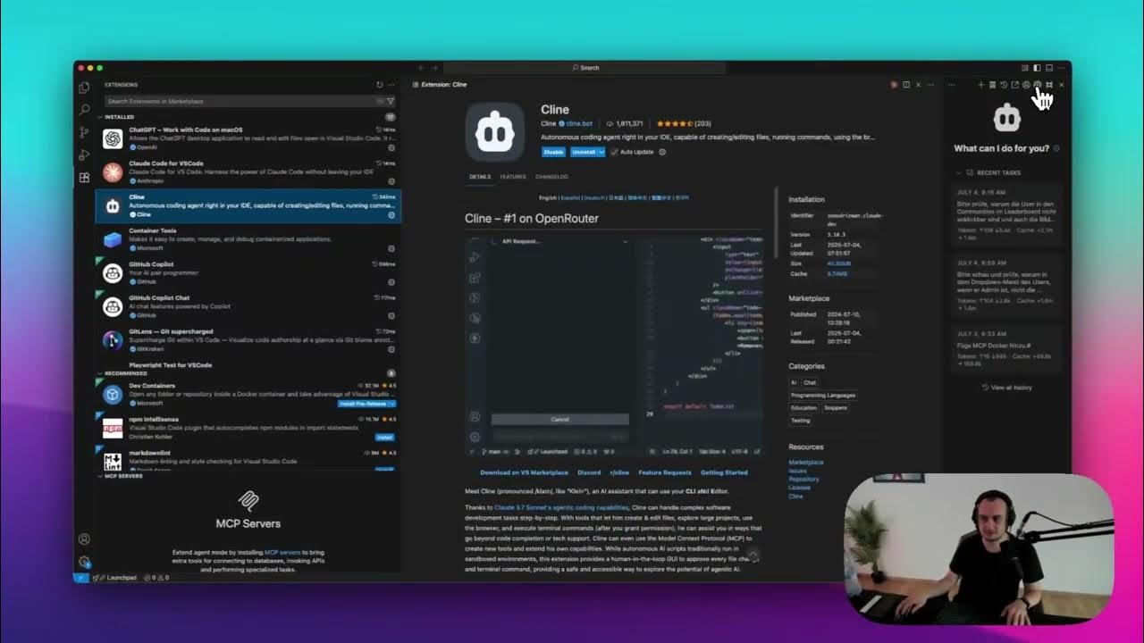 Claude Code as Sidebar in VS Code via Cline — Without Terminal