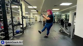 Suspension Trainer Single Leg Squat | Exercise Demo | Coaching Software | QuickCoach screenshot 5