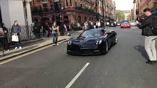 Black Pagani Huayra Roadster Hypercar LOUD REV, Exhaust SOUND, & Acceleration In London | Hypercars