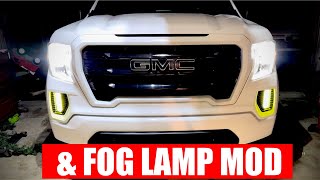 2020 GMC Sierra | Replacing driver side headlight | fog light mod | easy diy mod