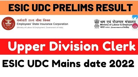 ESIC UDC Prelims Result 2022 | ESIC UDC Result 2022 Date | ESIC Mains Exam Date | Direct Link check