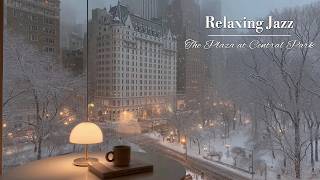 Download Lagu Central Park Plaza Hotel, Warm Jazz by the Window 🎷 | Winter New York Jazz at Home Alone MP3