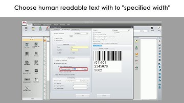 GoLabel - GS1 Data Bar Code supports human readable text and sets barcode text width