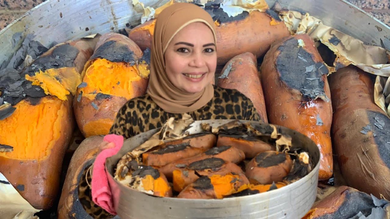 البطاطا المشويه في الصينيه (معسله اوي يابطاطا )📢