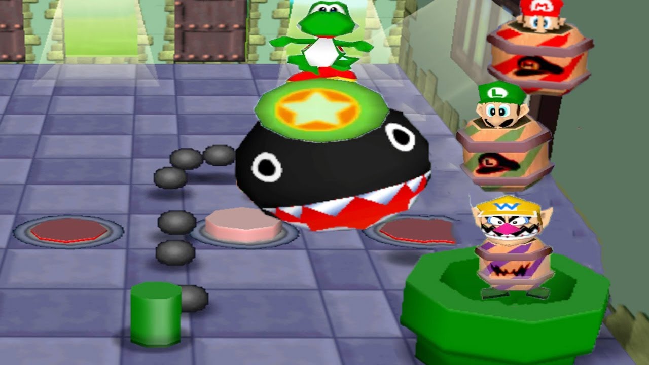 Mario Party 2  All Funny Minigames - Yoshi vs Wario vs Mario vs Luigi