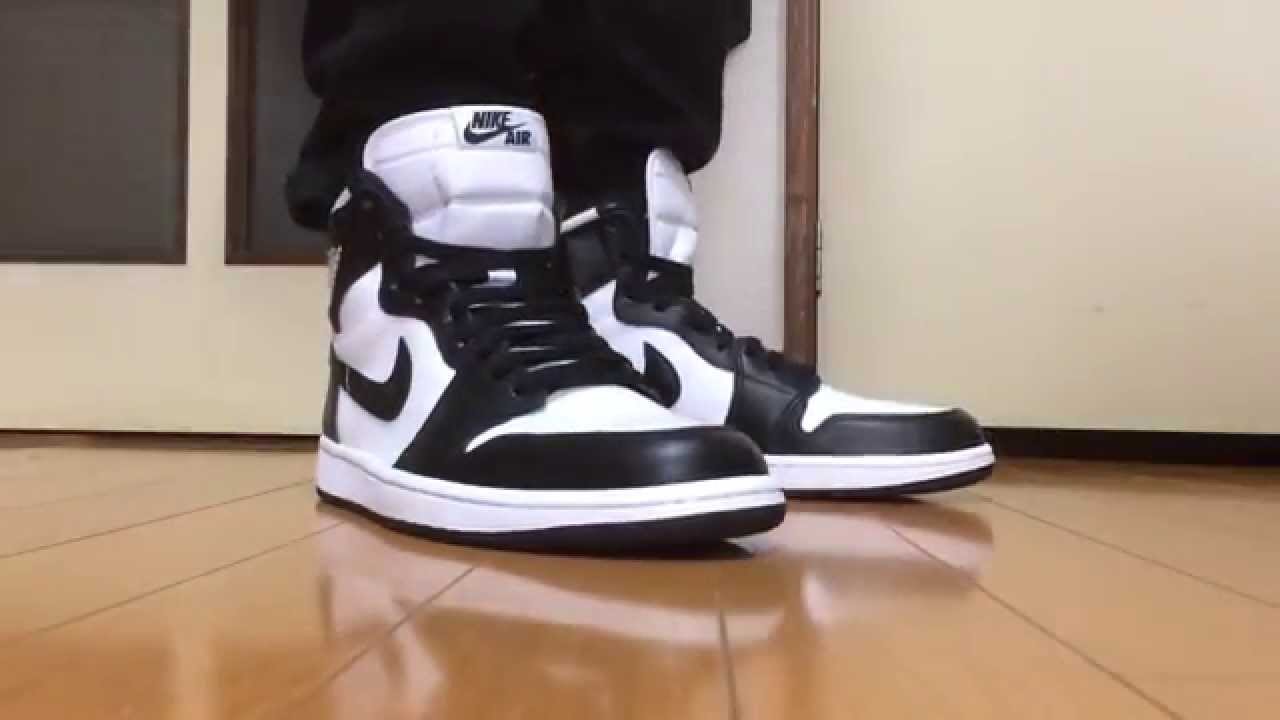 AIR JORDAN 1 RETRO HIGH OG "Black/White" on feet. YouTube