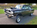 1955 Chevrolet 210 Post Gasser For Sale~350 With E-Force Whipple Blower~4 Speed Manual