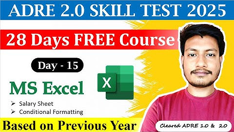 ADRE Skill Test 2025 || Day- 15 || MS Excel || Salary Sheets || Maths Plus Assam