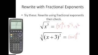 Radicals & Fractional Exponents