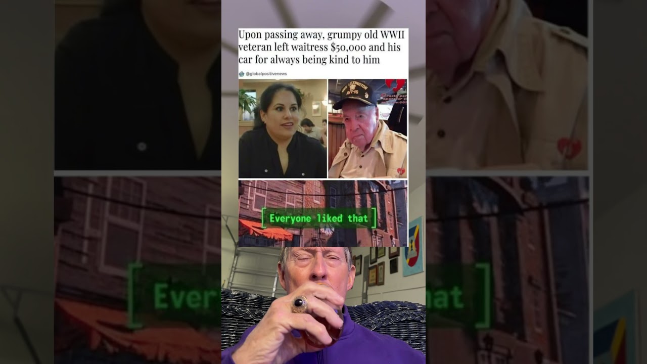 Upon Passing Away, Grumpy WW2 Veteran Left Waitress $50,000 and Car For Being Nice. (grandpa)