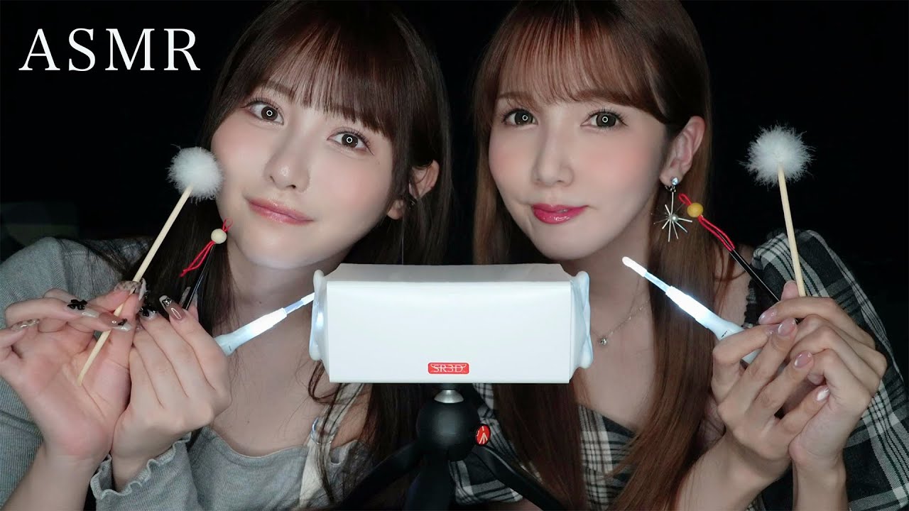 【ASMR】2人で両耳同時耳かきしてあげる♡【@ono_rikka コラボ】