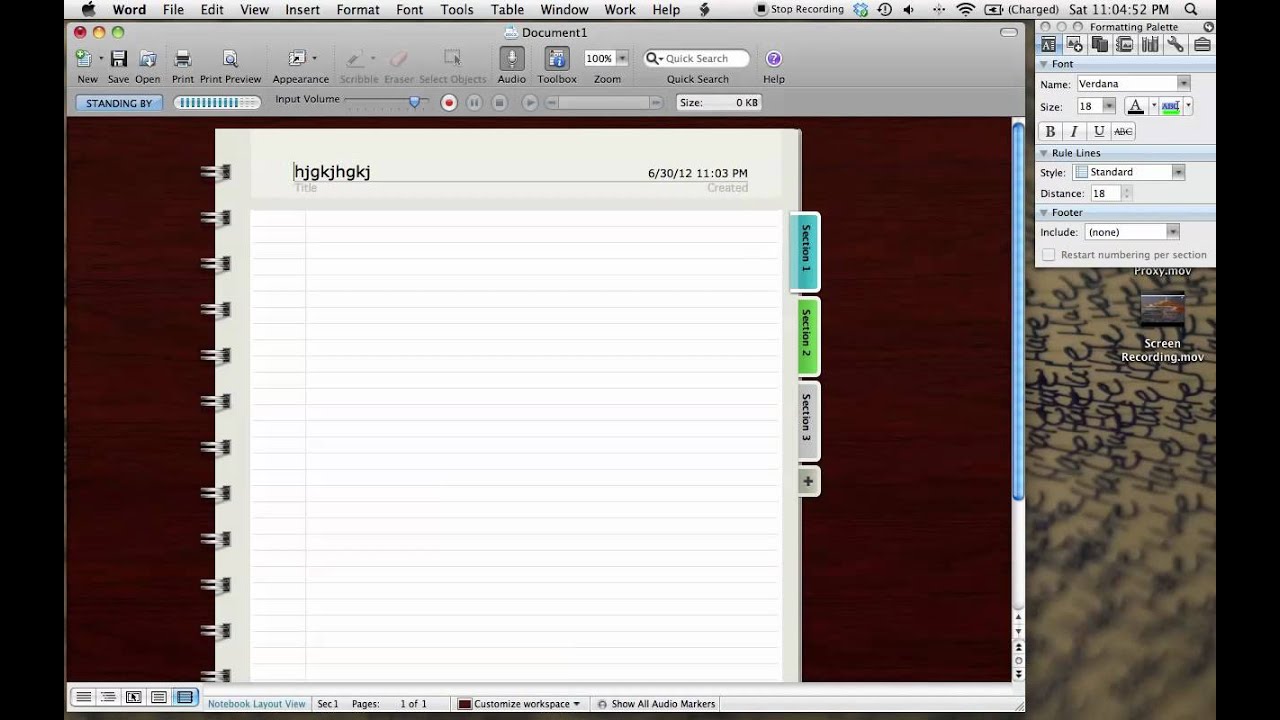 Word For Mac 2015 Notebook Layout