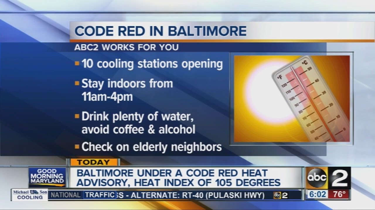 Code Red today in the Baltimore area