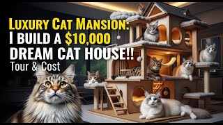 "Luxury Cat Mansion: I BUILT A $10,000 DREAM CAT HOUSE!! Tour & Cost"