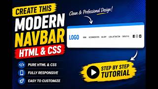 How to Create a Modern Responsive Navbar Using HTML & CSS | Step-by-Step Tutorial