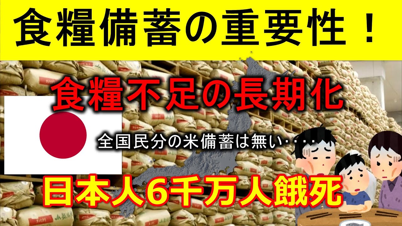 食糧備蓄すべき!日本人6千万人が飢餓で苦しむ!食糧不足の長期化! - YouTube