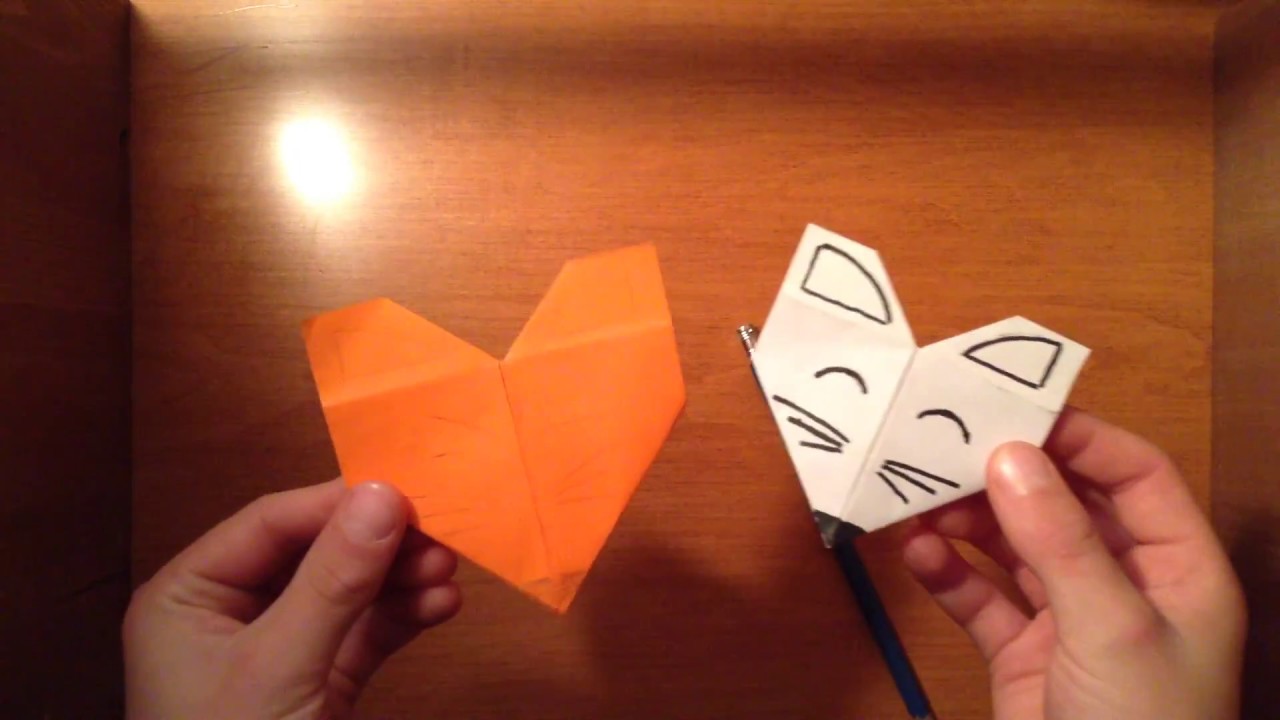 How to fold an Origami Fox Bookmark