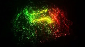 Green and Yellow and Red Abstract Sci Fi Particle Motion Background VJ Loop in HD