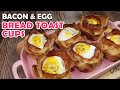 Bacon and egg bread toast cups  muffin tin breakfast  hungry mom cooking