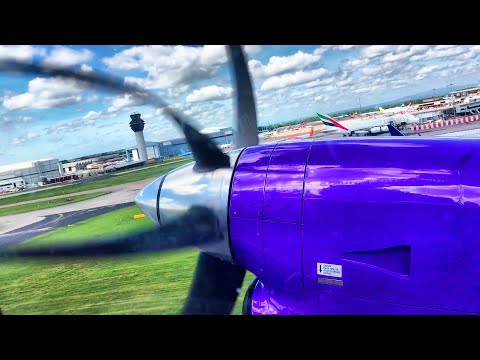 Saab 340: Engine start, takeoff AMAZING SOUND!