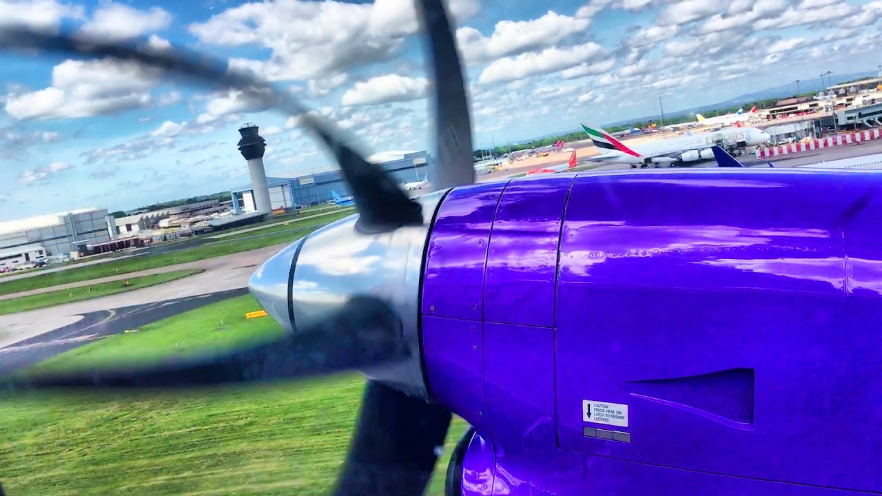 Saab 340: Engine start, takeoff AMAZING SOUND!