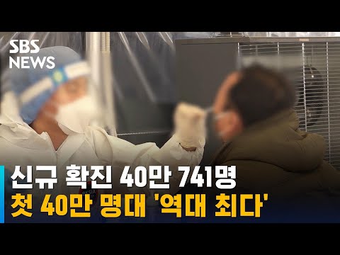신규 확진 40만 741명…첫 40만 명대 &amp;#39;<strong>역대</strong> 최다&amp;#39; / <strong>SBS</strong>