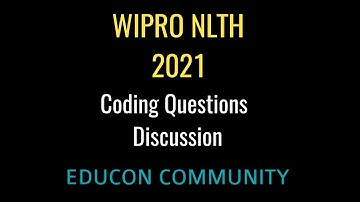 Wipro Coding Question- problem discussion- 30th January| Wipro - NLTH 2021 discussion Part 2