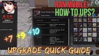 HOW TO UPGRADE ITEMS? | Quick Guide (Ran Mobile: The Masterclass)