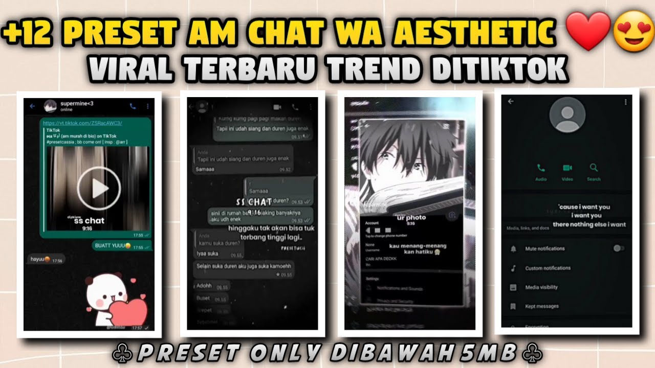 KUMPULAN 12 PRESET AM CHAT WA AESTHETIC😍🥀VIRAL TREND TERBARU TIKTOK🎶 ...