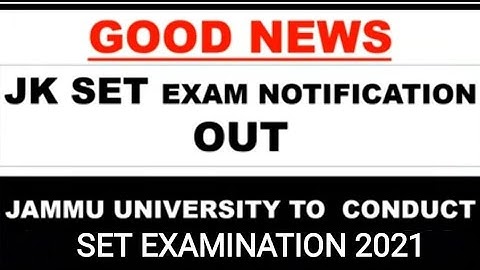 #jkset#laset#jkset2021#jkset2022#goodnews|JKSET/LASET 2021-22 NOTIFICATION OUT|JU CONDUCT JKSET EXAM