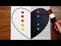 Half  half heart life acrylic painting step by step 1138satisfying demo