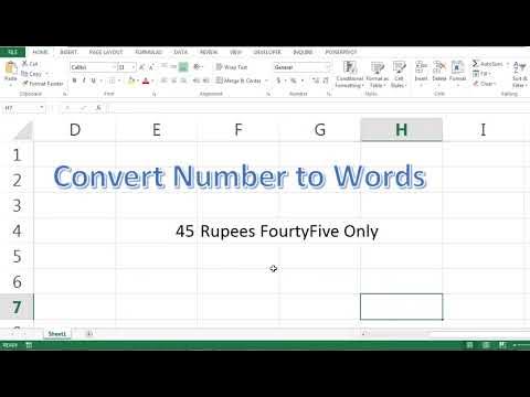Convert numbers into words in excel - YouTube
