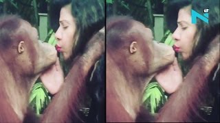Love Reloaded Chimpanzee Showers Kisses On Sambhavna Seth