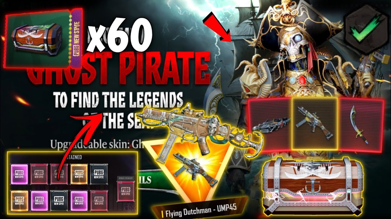 Ultimate! UMP45 Wow 😯 WE GOT || Ghost Pirate Crate Opening - 60 CRATE || PUBG: NEW STATE (ULTRA HD)🔥