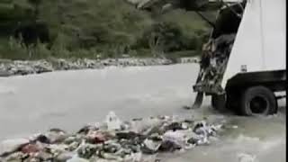 Massive Dumping of Trash into a River