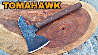 Machado Tomahawk Tático Feita De Um Disco De Arado - Cutelaria Com Sucata