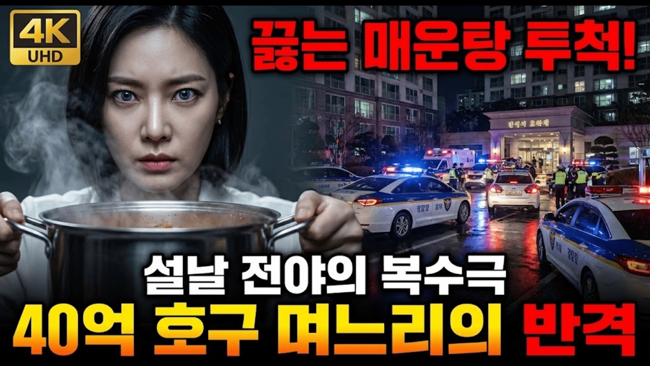 설날에 딸 얼굴에 갈비탕 부은 아주버님, 냄비째 머리에 부어버린 며느리의 참교육