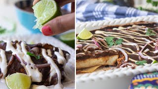 Vegan Mole Chicken Enchiladas