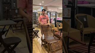 inspirasi kursi santai kayu solid @Qhomemart #shorts