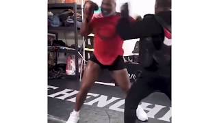 Mike Tyson training for Roy Jones JR boxing fight