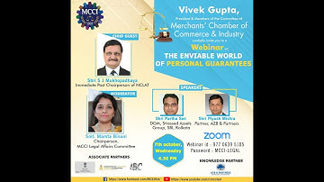 The Enviable World of Personal Guarantees | Shri S. J. Mukhopadhaya | IBC Laws | Smt. Mamta Binani