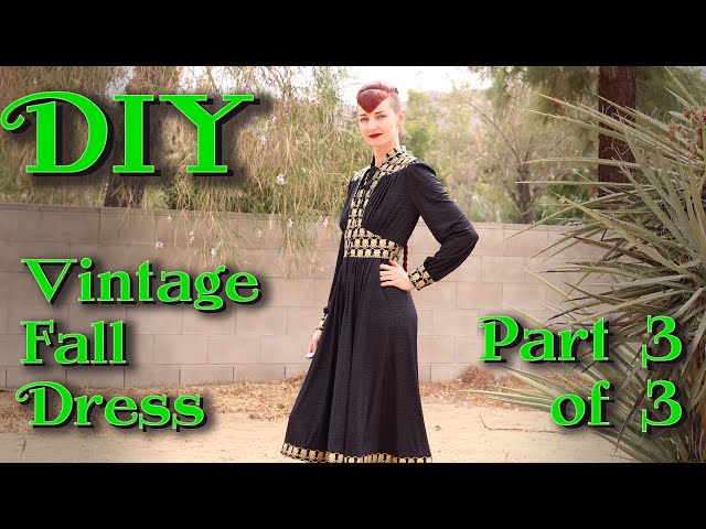 V9076 Vintage Fall Dress pt3 - YouTube